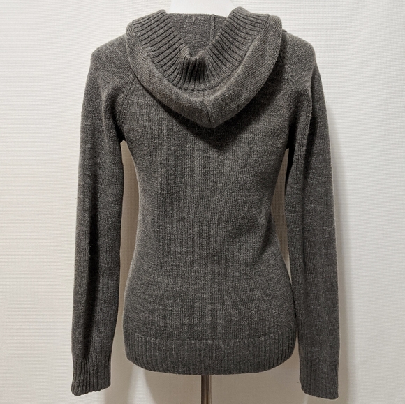 takeout Grey Knit Cardigan with Hood - Picture 2 of 3